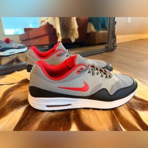 Nike Air Max 1G C17576-002 Men's Size 12 Grey Red Golf Running Shoes